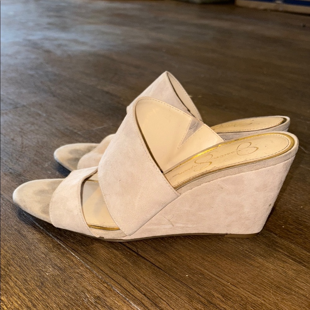 Elegant Beige Wedge Sandals